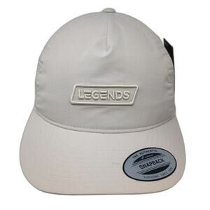 Legends 5 Panel Beige Hat Snapback Polyester Logo Work Hard Los Angeles W/Tags